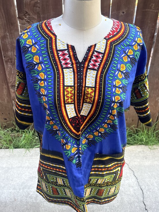 Tops - Blue Tribal-Print Women’s Tunic Top
